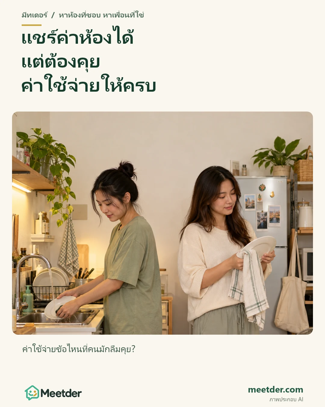 แชร์ค่าห้องได้ แต่ต้องคุย ค่าใช้จ่ายให้ครบ