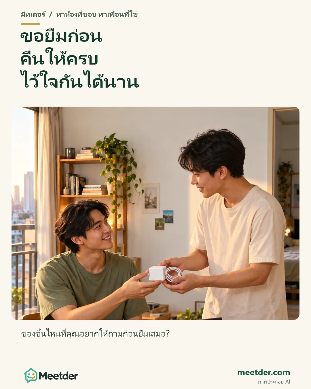 ขอยืมก่อน คืนให้ครบ ไว้ใจกันได้นาน