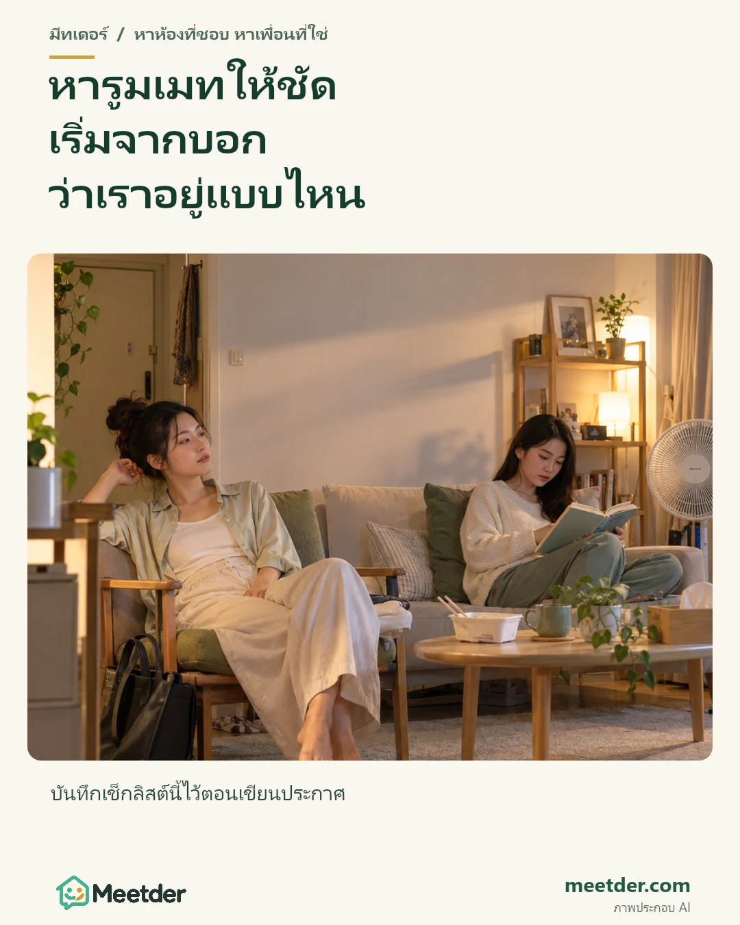 หารูมเมทให้ชัด เริ่มจากบอก ว่าเราอยู่แบบไหน
